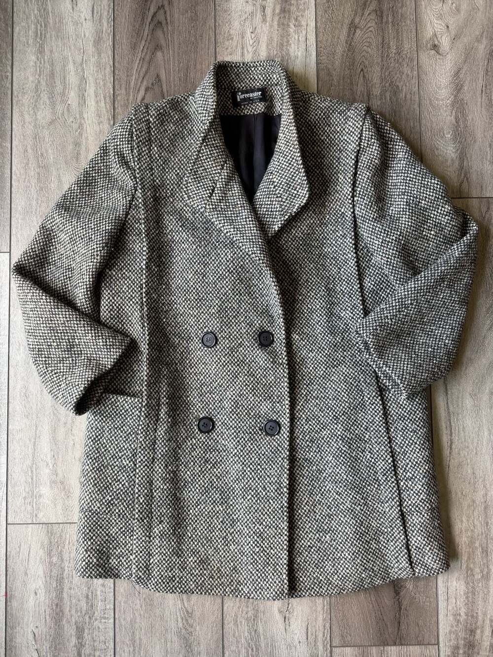 Forecaster of Boston Vintage Wool Blend Tweed Double Breasted Peacoat Size 9/10